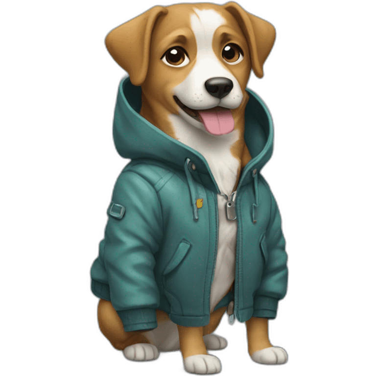 a dog with a jacket emoji