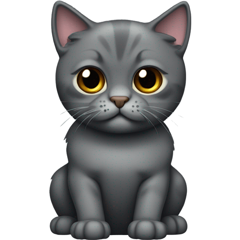 Dark Gray Scotish fold cat emoji