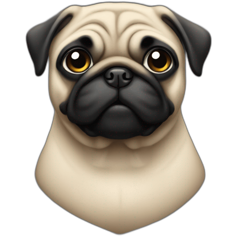 pug wearing a black t-shirt emoji