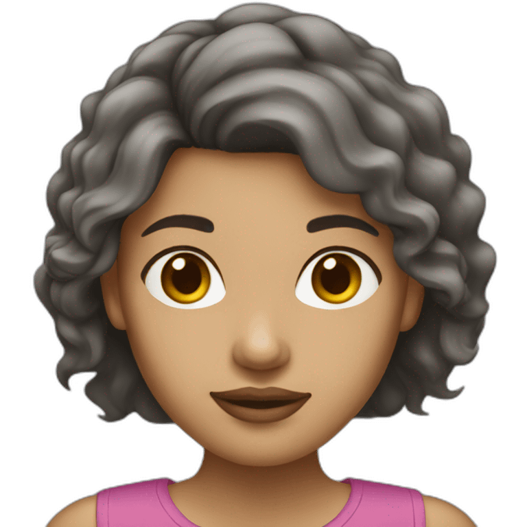 brunette woman light skin emoji