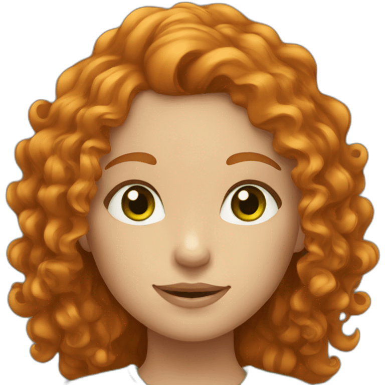 Girl with curly ginger hair and green eyes emoji