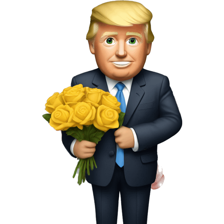 Donald trump holding flowers emoji