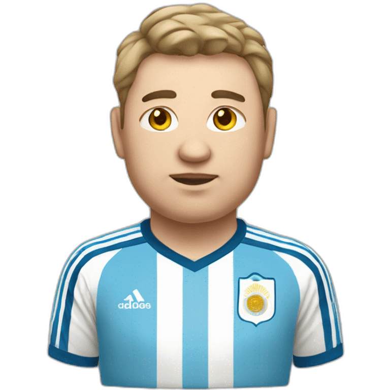 fat white man in  Argentina soccer shirt emoji