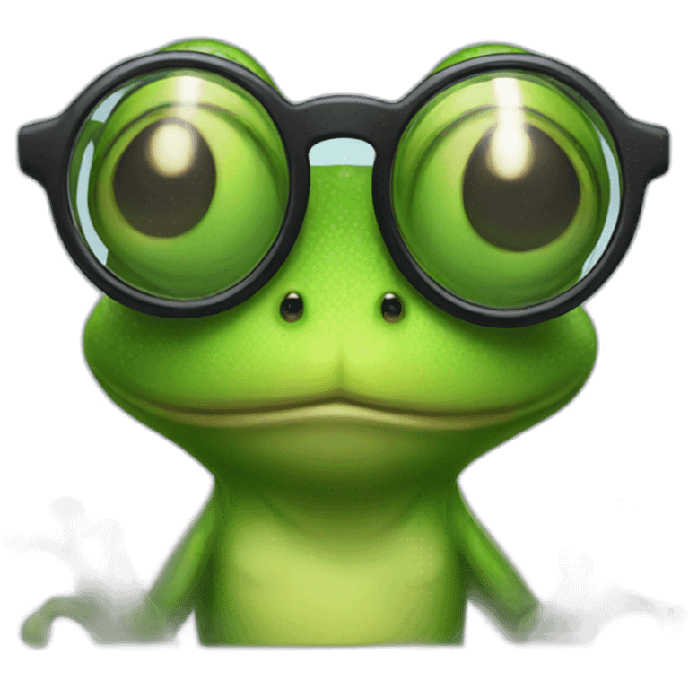 Frog in glasses emoji