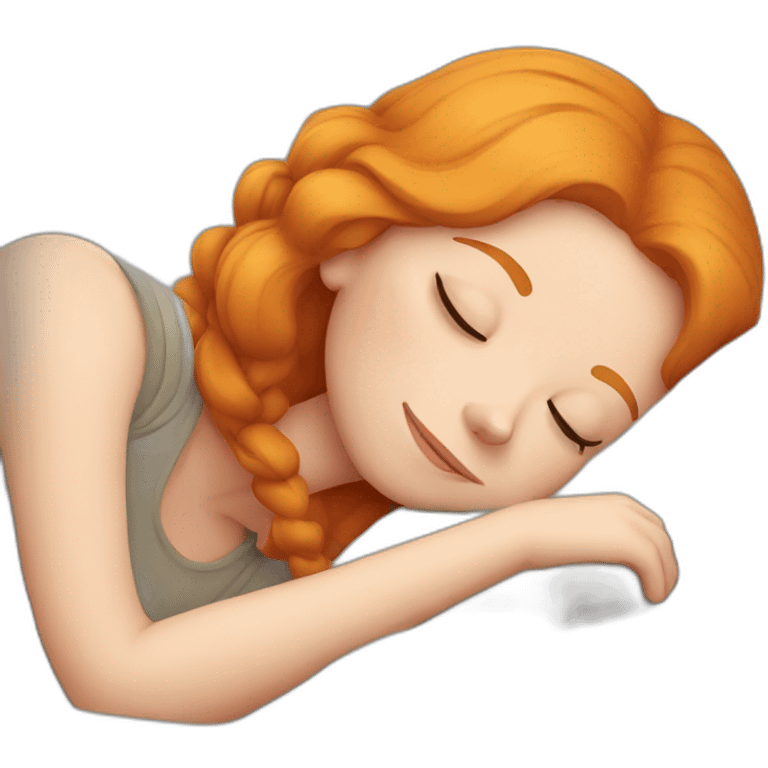 Sleeping ginger girl emoji