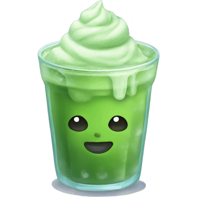 Iced matcha in a cup  emoji