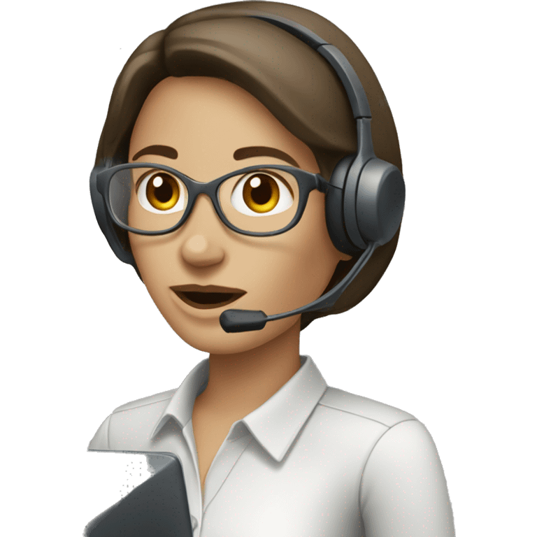 Pale brunette Call center lady  emoji