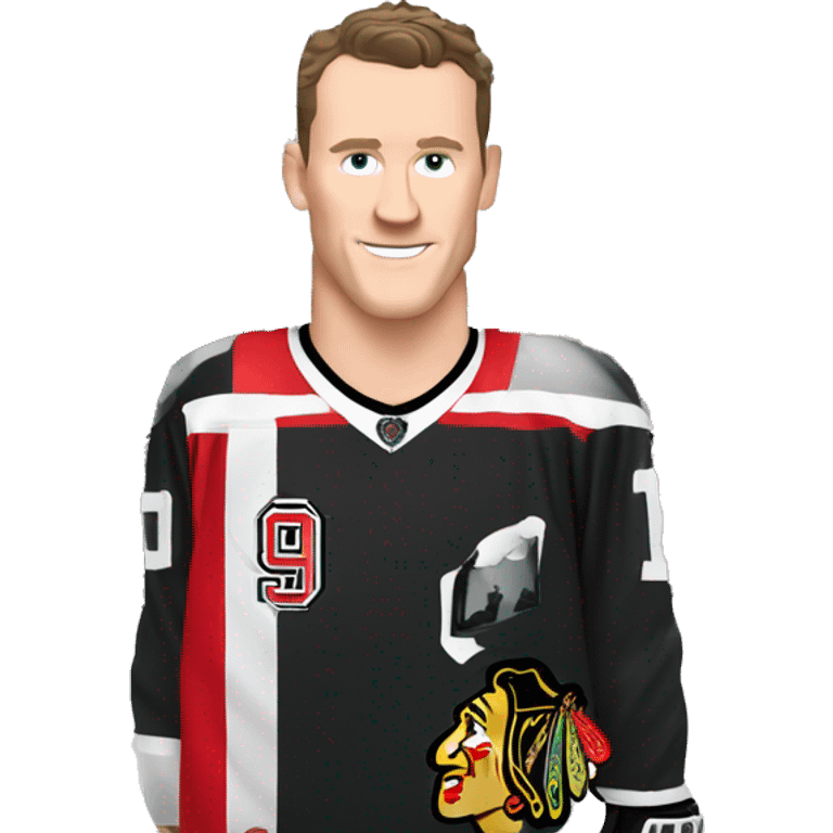 Jonathan Toews in front of the Eiffel Tower  emoji