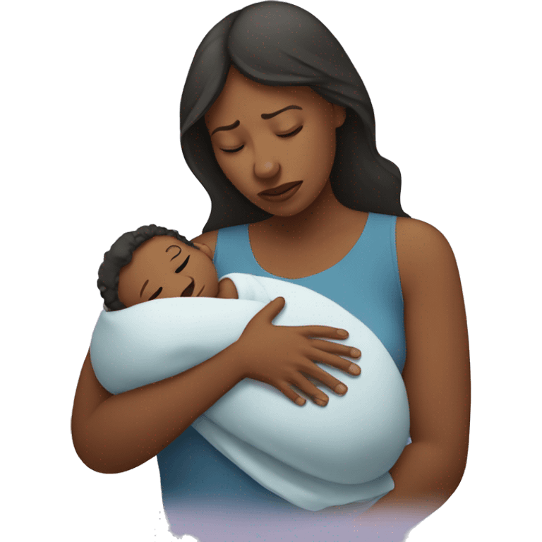 sad mother with newborn emoji