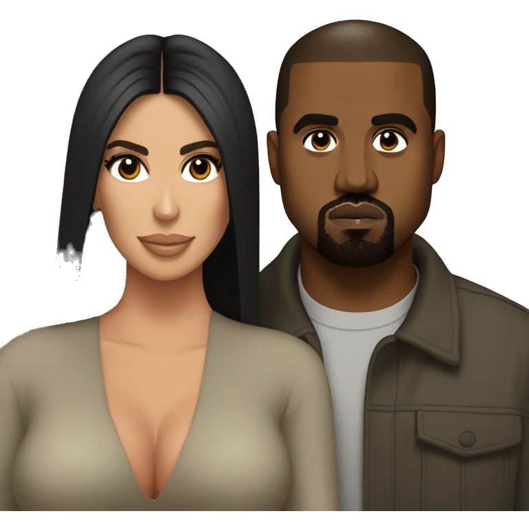 kanye west with kim kardashian emoji