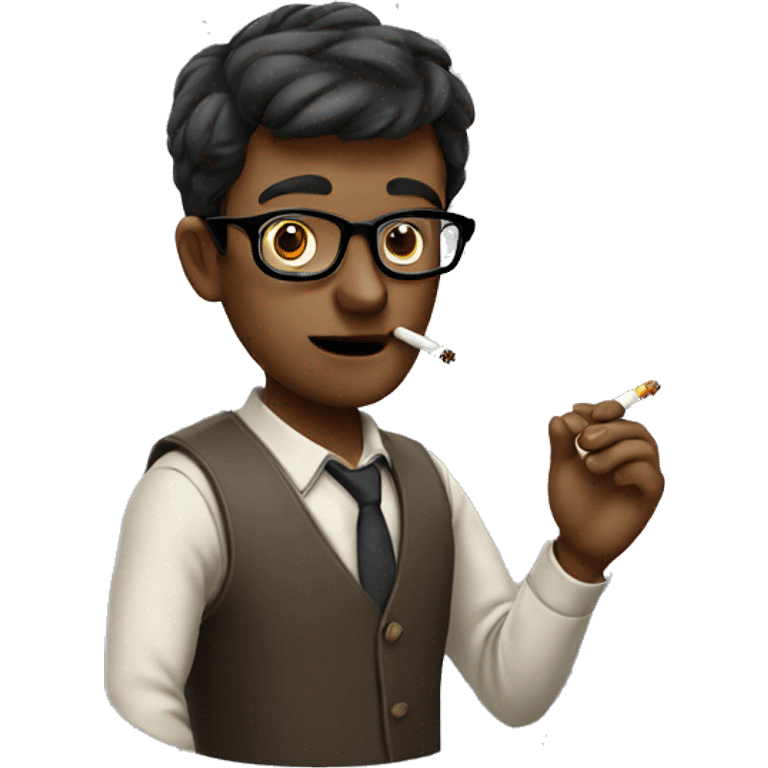 Nerd smoking a cigarette  emoji