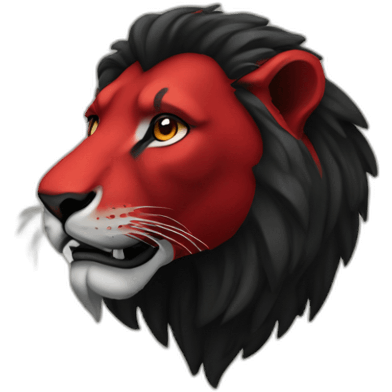 red and black lion emoji