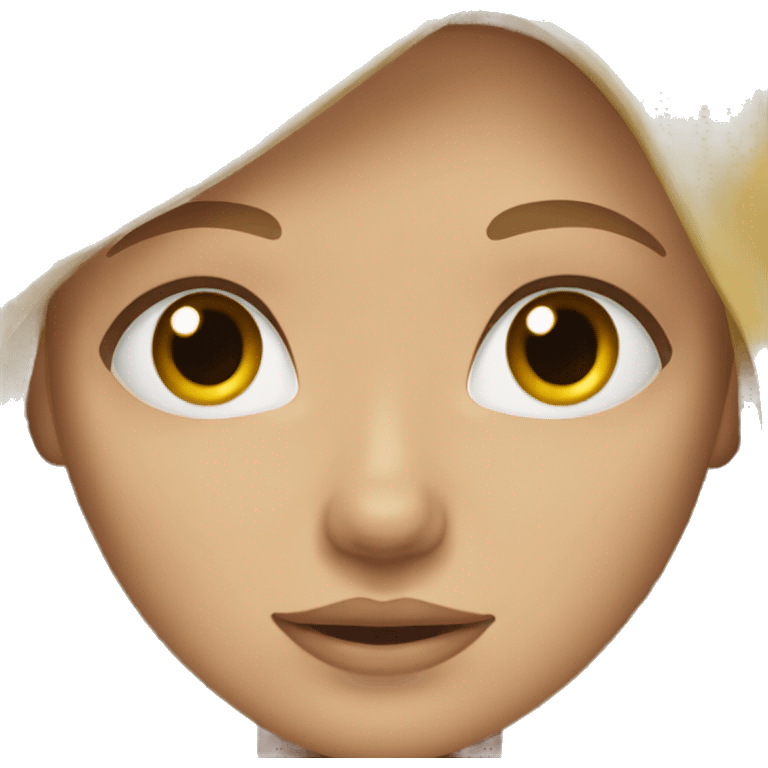 Girl with blond hair and brown eyes emoji