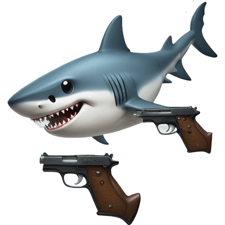 Shark with gun emoji