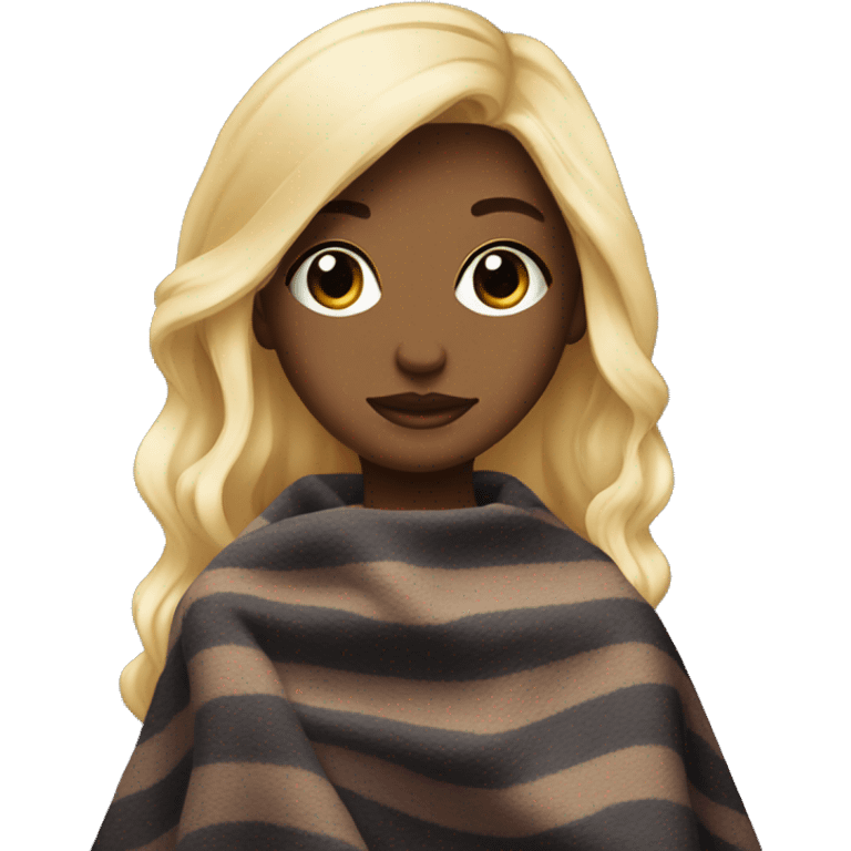 blondie girl and dark hainer blanket  emoji