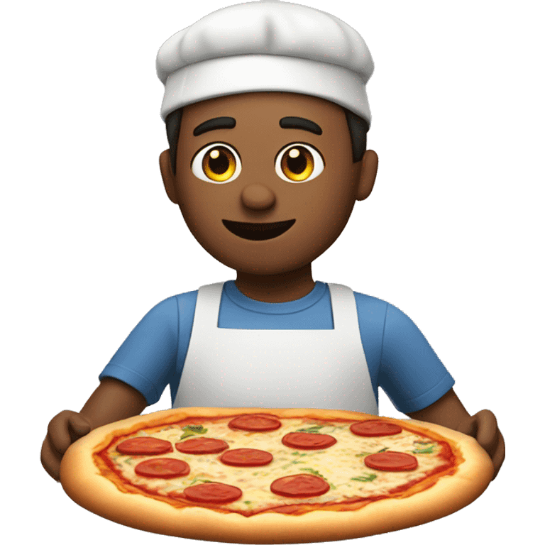 Guy making a pizza emoji