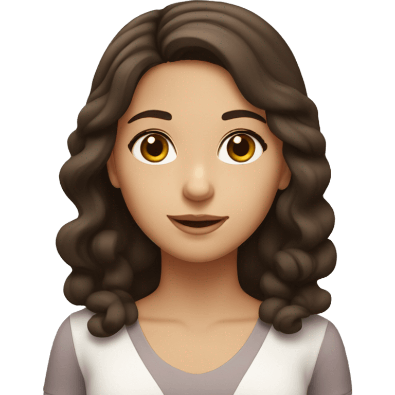 brunette jewish girl with brown eyes and rosy cheeks emoji