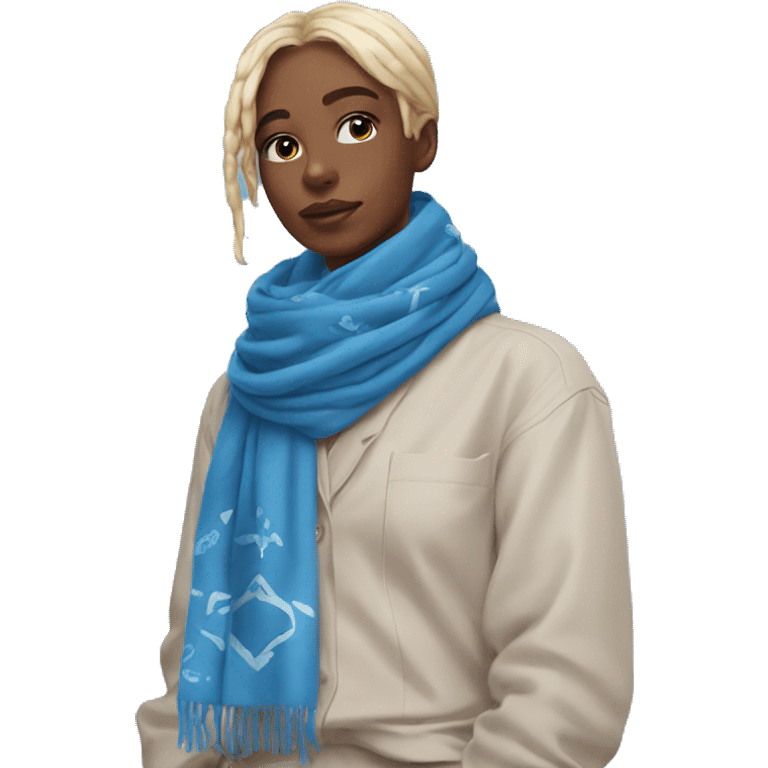 🧣 blue aesthetic scarf  emoji