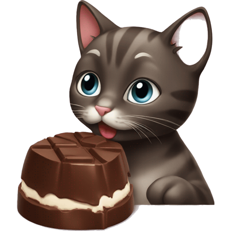 Cat eating chocolate  emoji