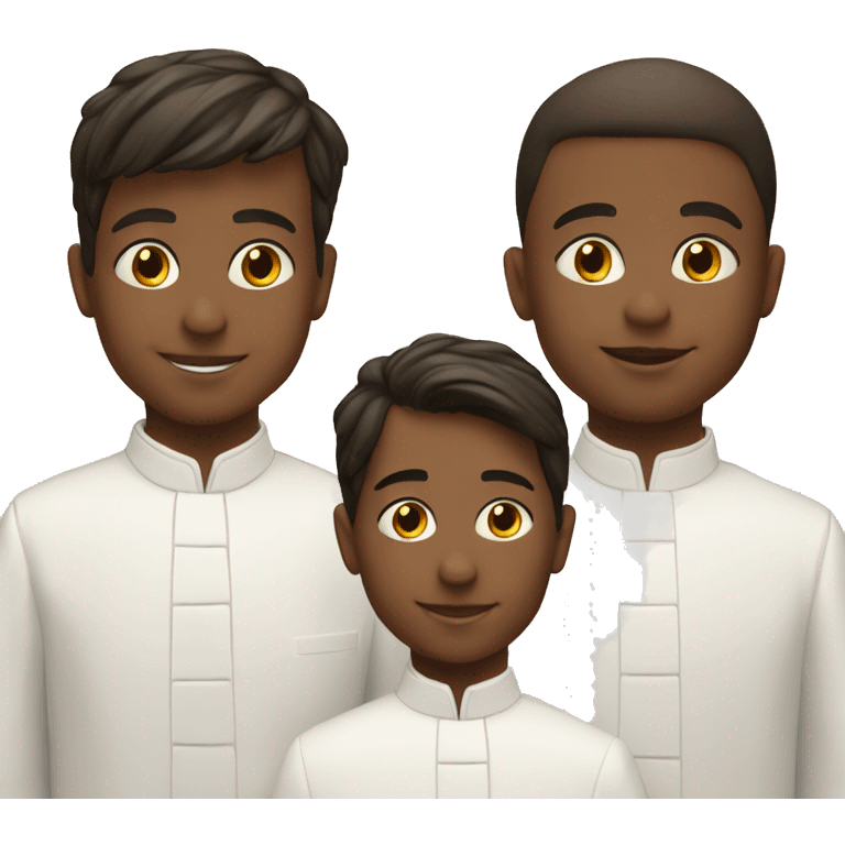 3 boys at teir first religious Communion emoji