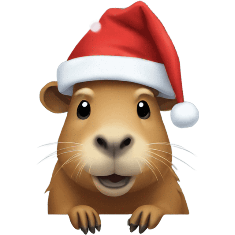 Capybara wearing a Santa hat  emoji