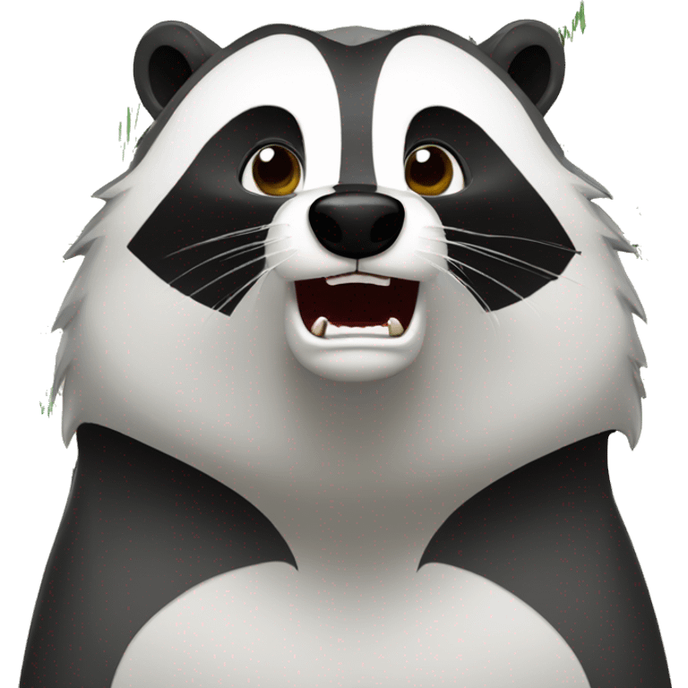 angry badger with stock market chart emoji