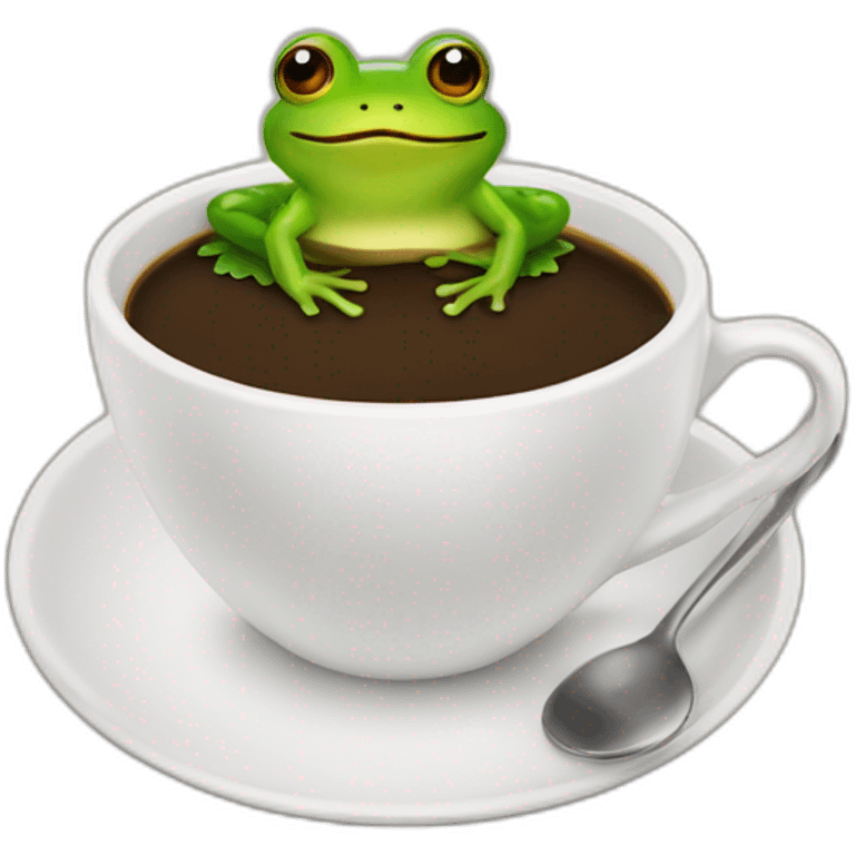 Frog in a cup of coffee emoji