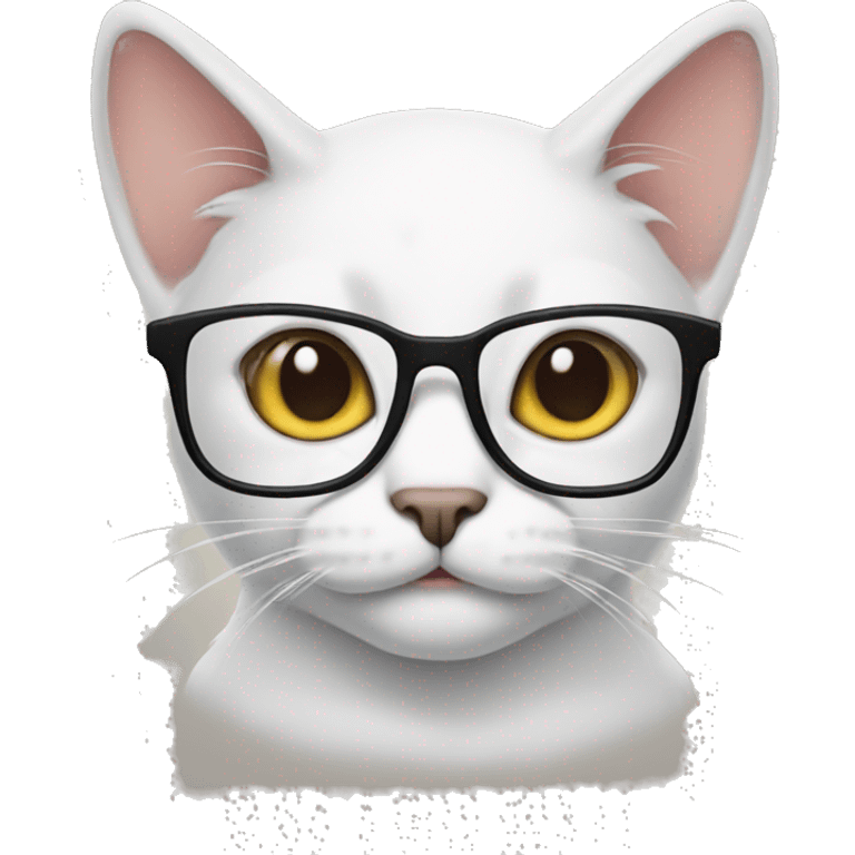 Cat wearing glasses emoji