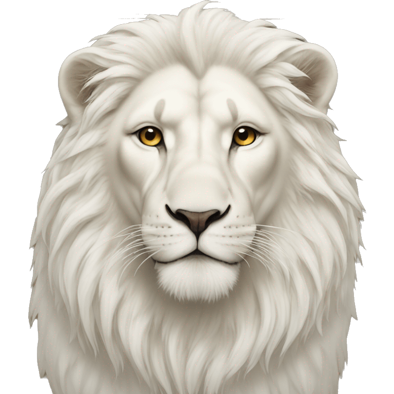 White lion with a white gold crow emoji