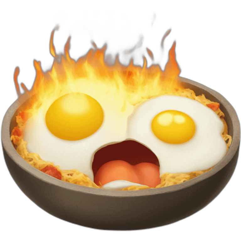 calcifer from howl's moving castle eat scrambled eggs emoji