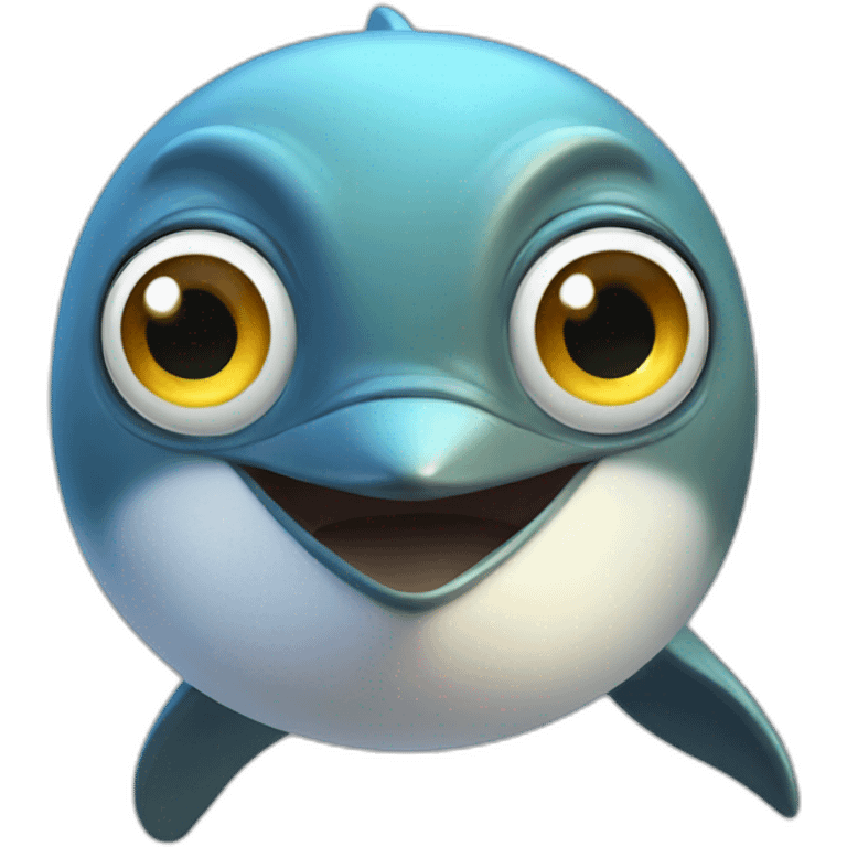 Dolphin fused with an owl emoji