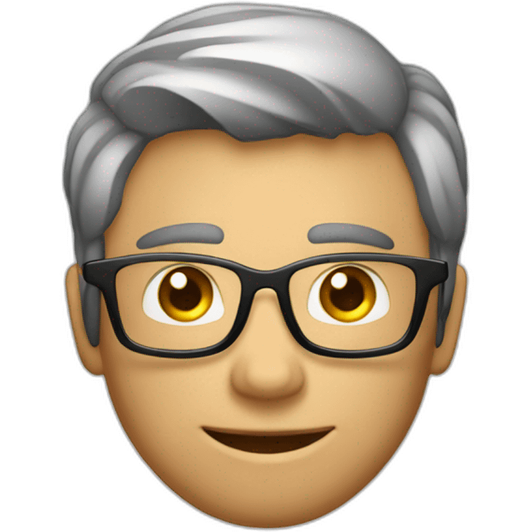 Hombre joven guapo inteligente con gafas y musculoso emoji