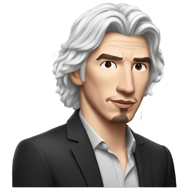 Adam driver as spider man with white hair  emoji