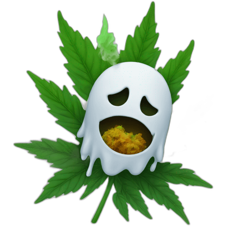 A ghost smoking marijuana emoji