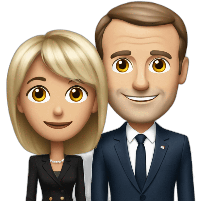 Emmanuel Macron with Brigitte Macron emoji