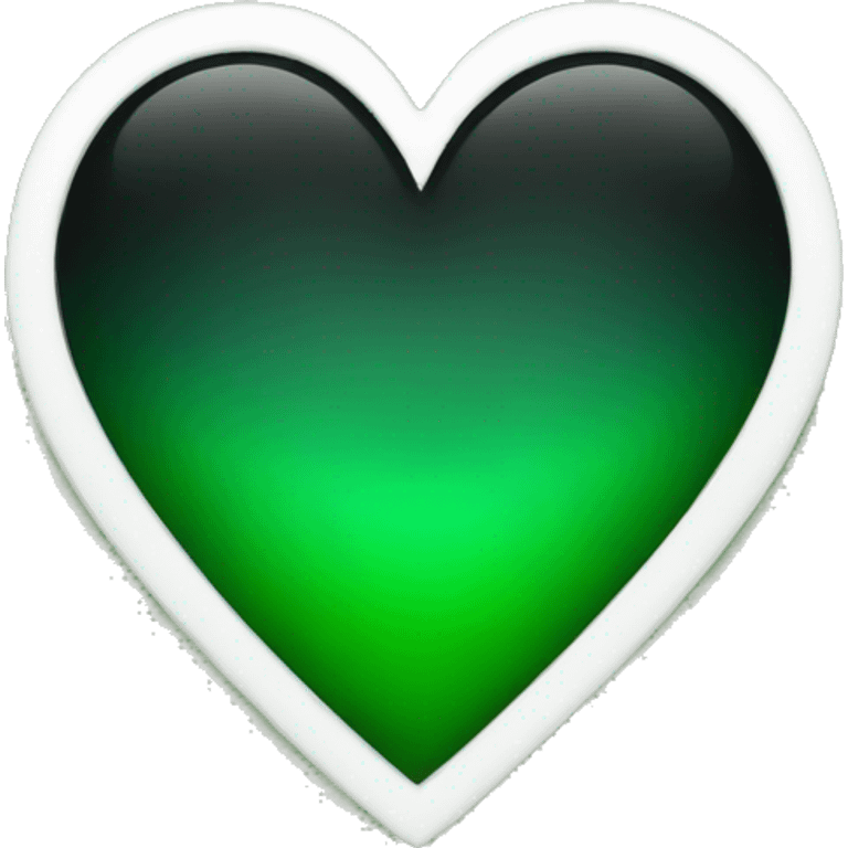 Half black and Green heart emoji