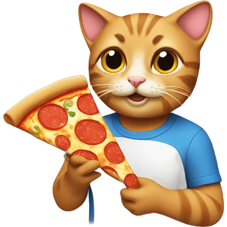 Cat holding pizza emoji