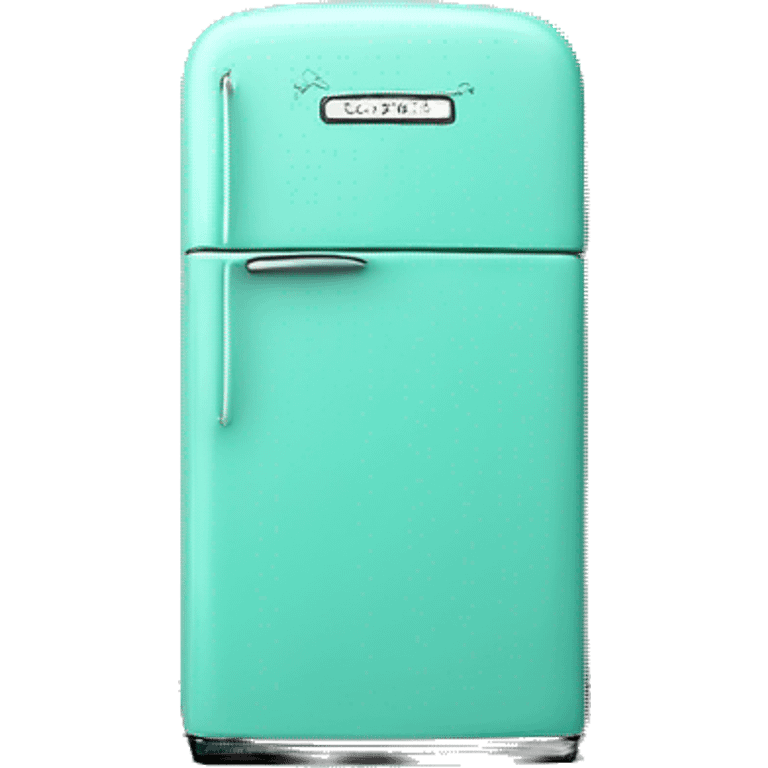 Realistic isolated tiffany blue vintage retro fridge emoji