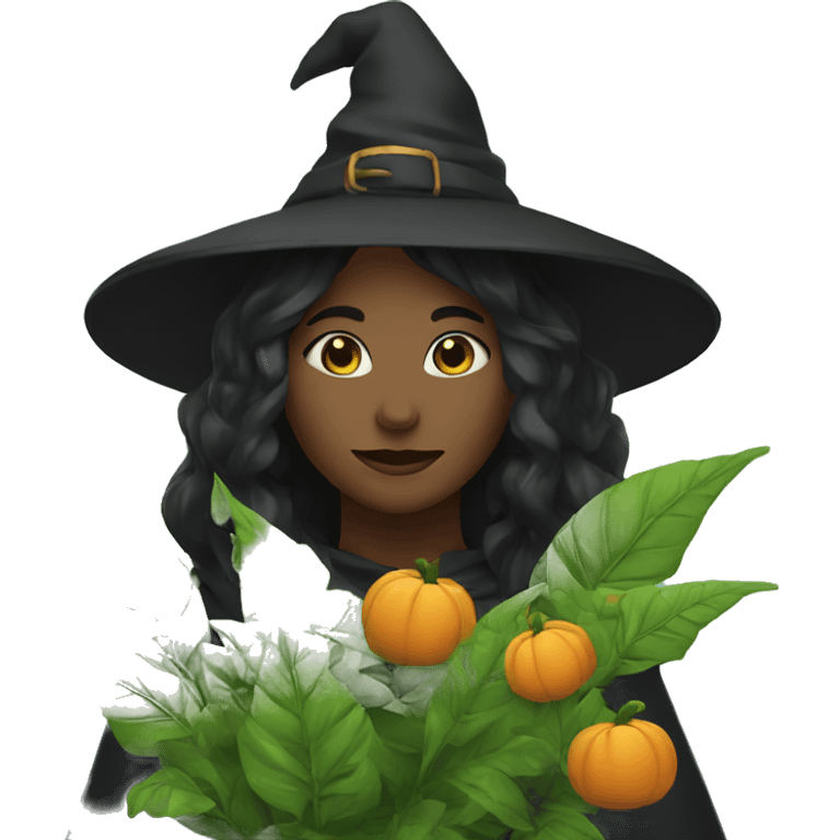 witch with plants emoji