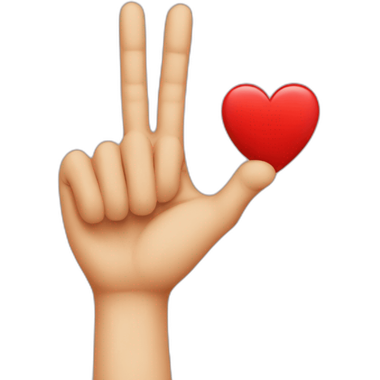 Mix middle finger emoji with red heart emoji emoji