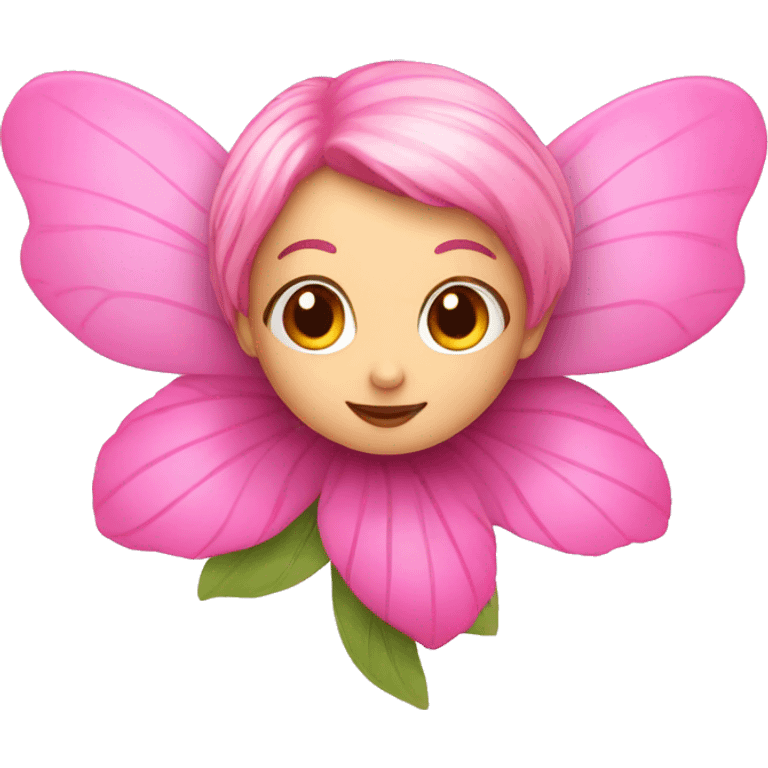 Pink fairy on a flower emoji