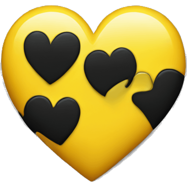 Half black and yellow heart emoji