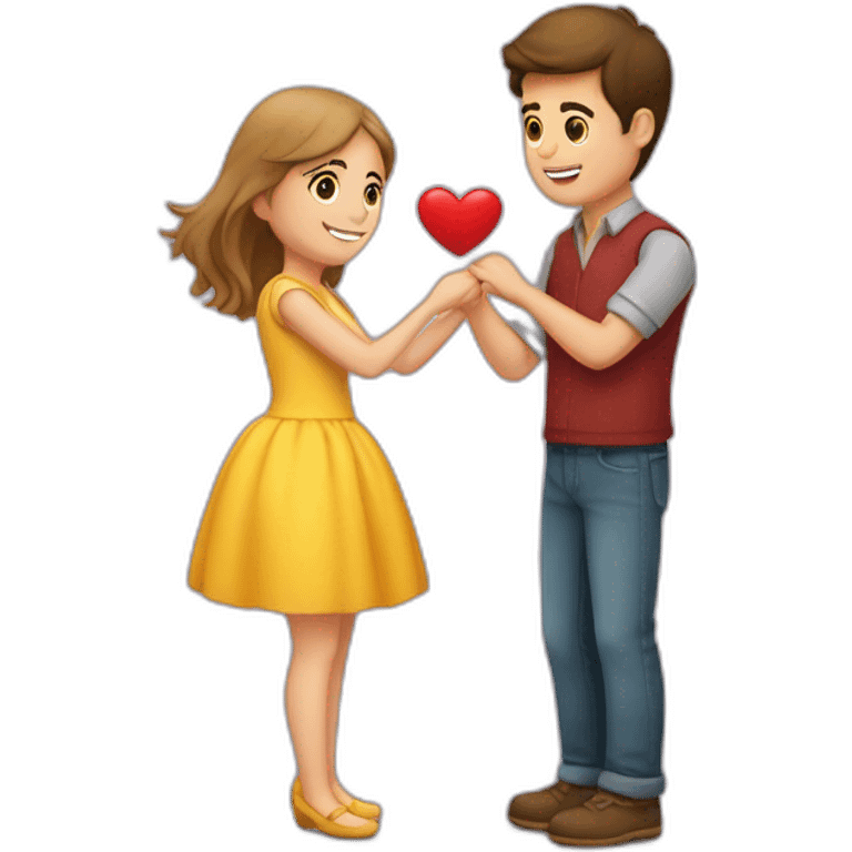 Deux amoureux qui font un coeur avec leur main emoji