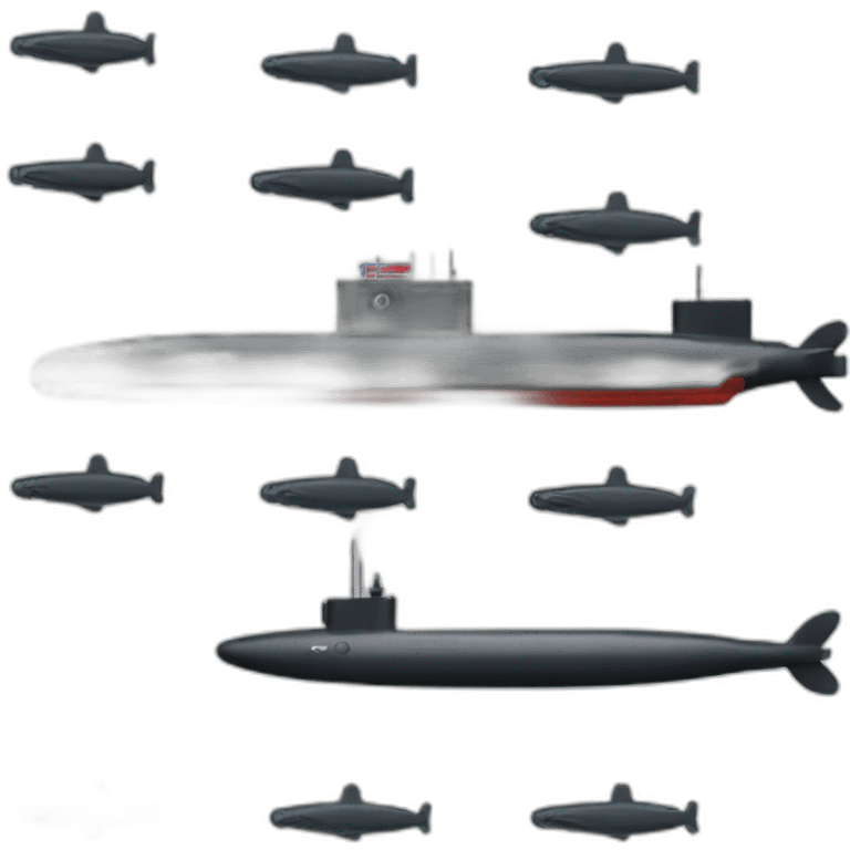 Norwegian Submarine with black ray torpedos emoji