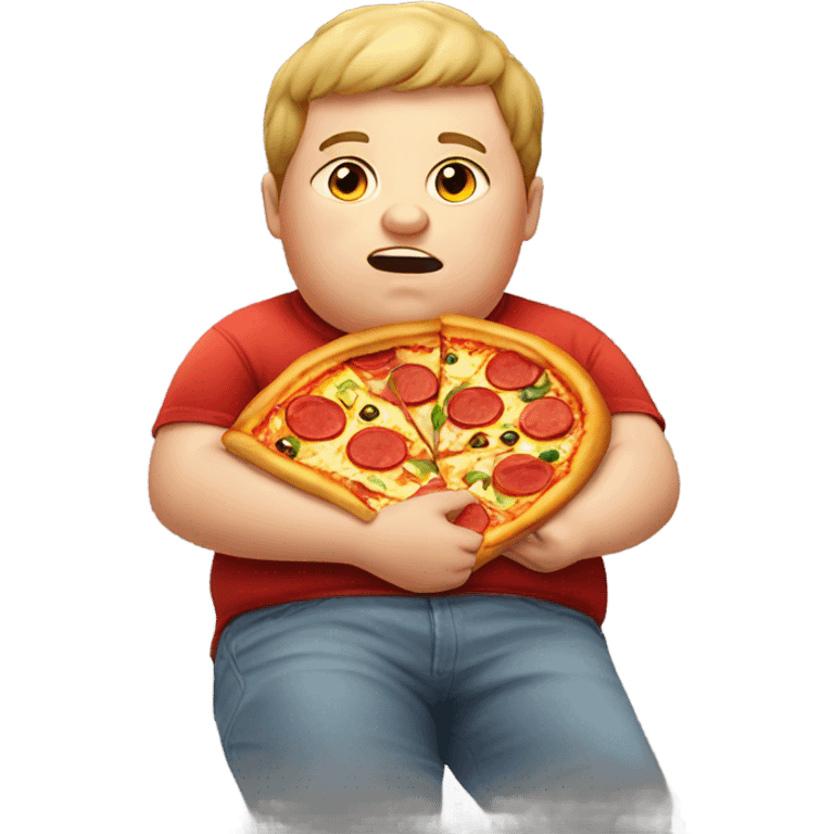 A fat kid eating pizza emoji