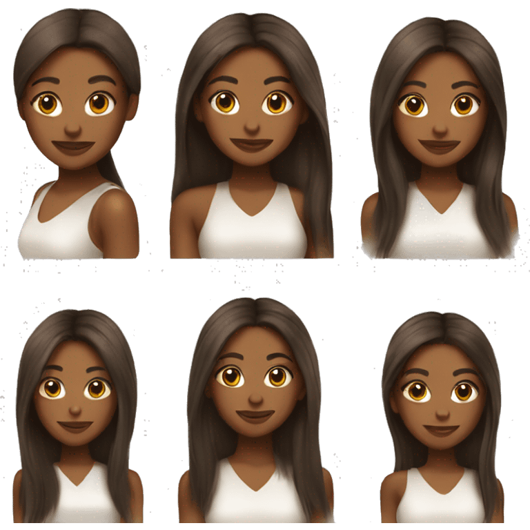 brown skin girl with long silk press emoji