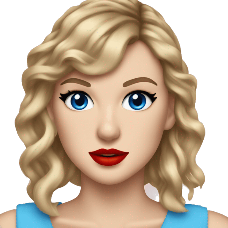 taylor swift blue eyes red lips emoji