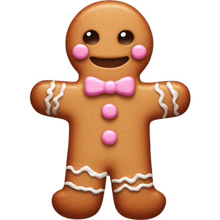 cute gingerbread man, with pastel pink frosting emoji