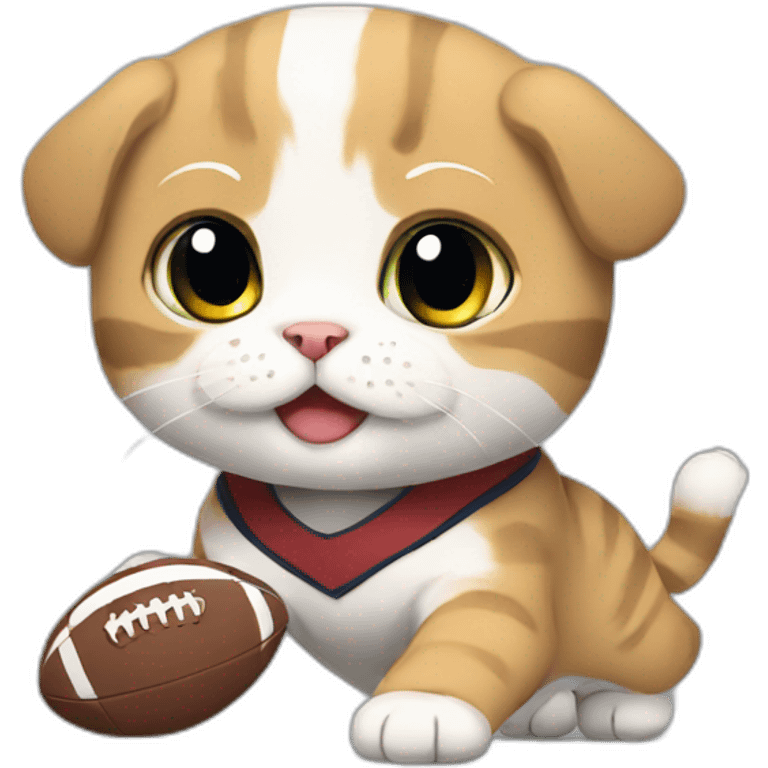 scottish fold playing rugby emoji