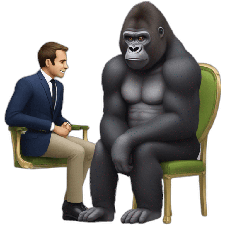 Gorilla with Emanuel macron emoji